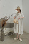 Susanfang crochet craft flat shoes AW21SHO05CORWHT